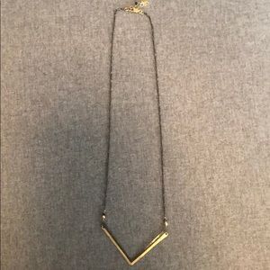 Chevron Necklace - gold and oxidized silver chain